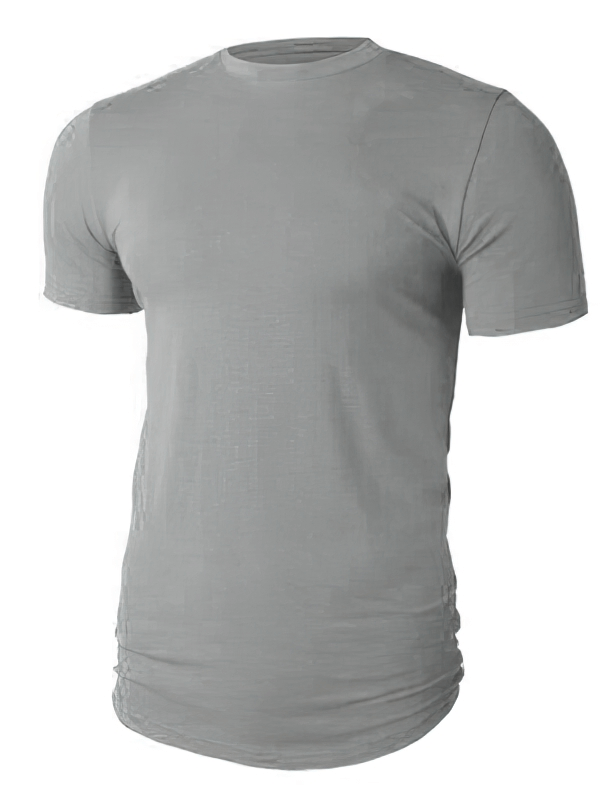 Elastic Plain Sports Quick-Drying Men's T-Shirt with O-neck in solid color, ideal for outdoor activities, model SF0665.