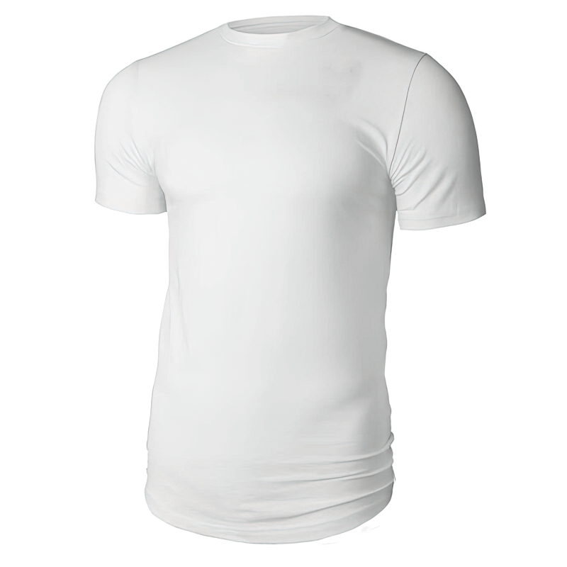Elastic Plain Sports Quick-Drying Men's T-Shirt with O-neck and solid color, perfect for outdoor activities and sportswear - SF0665