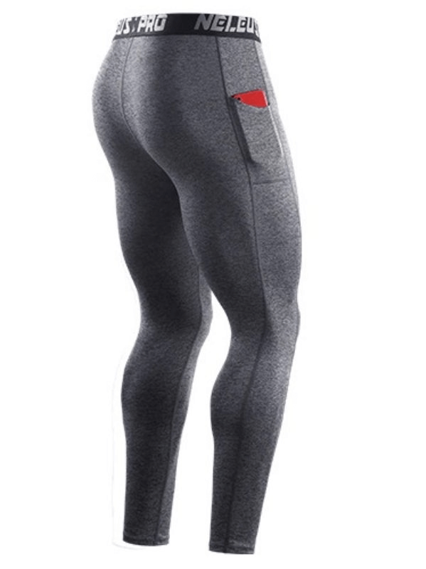 Elastic men's running pants in gray, featuring a pocket and monochrome design for modern, comfortable movement. Model SF0365.