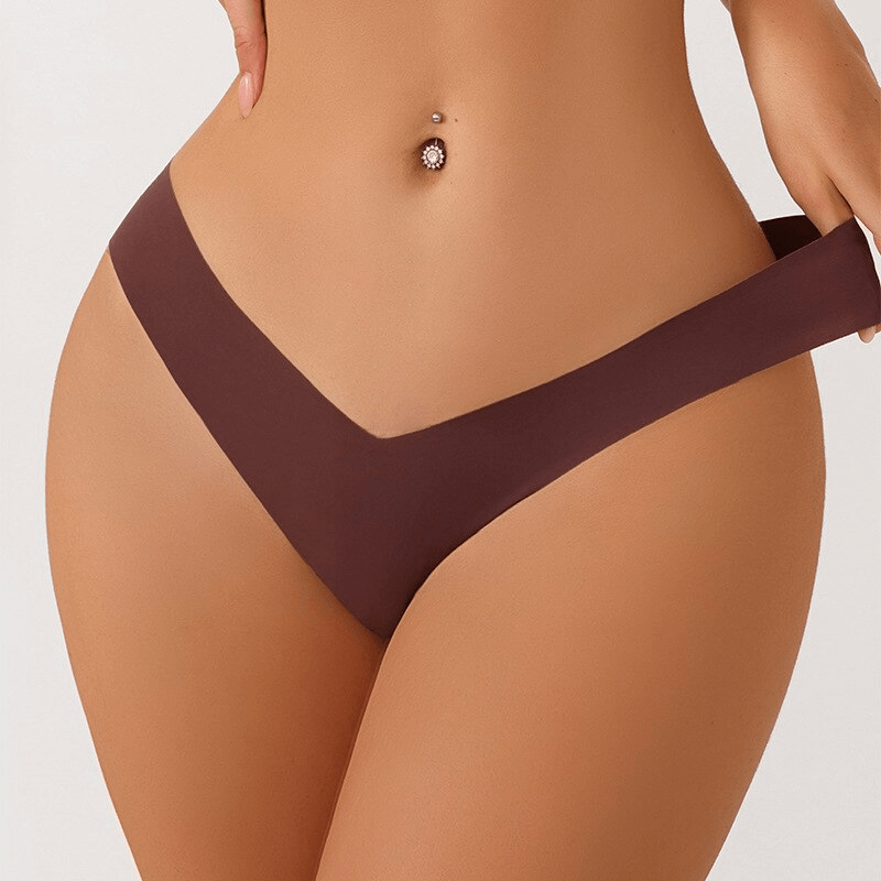 Women's seamless breathable sports briefs in brown, showcasing comfort and style for activewear.