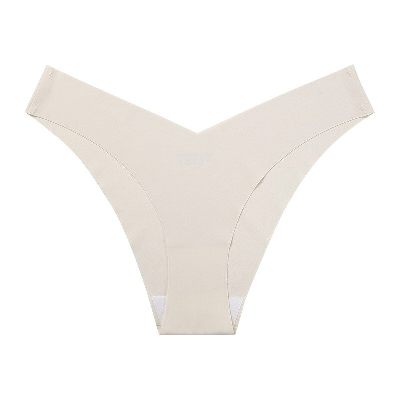 Elastic seamless breathable women's sports briefs in beige, made of high-quality nylon for superior comfort. Ideal for activewear SF0912.