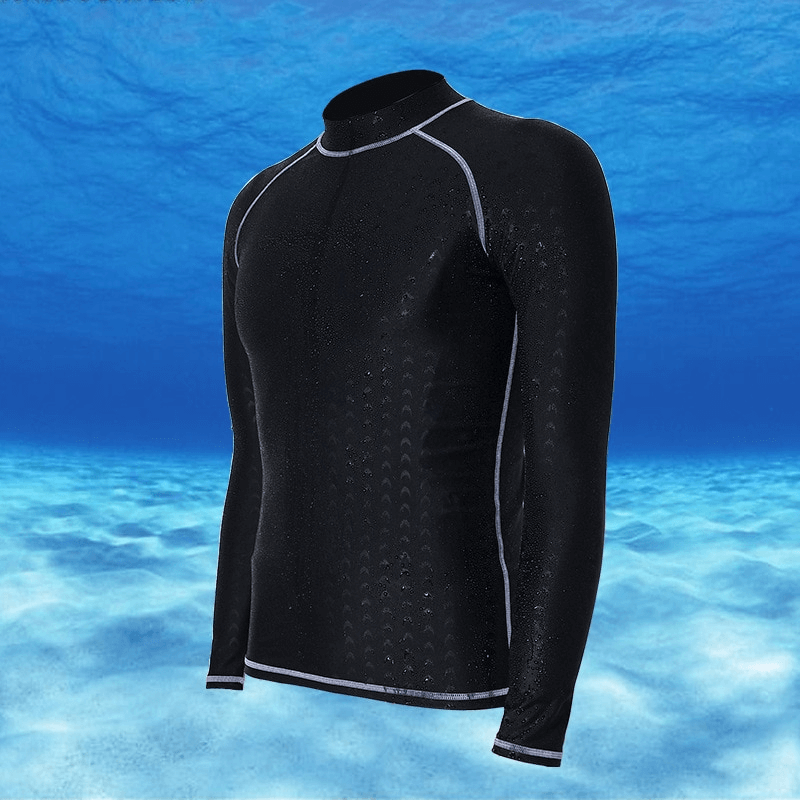 Elastic Slim Fit Long-Sleeve Men's Rashguard for Surfing and Swimming