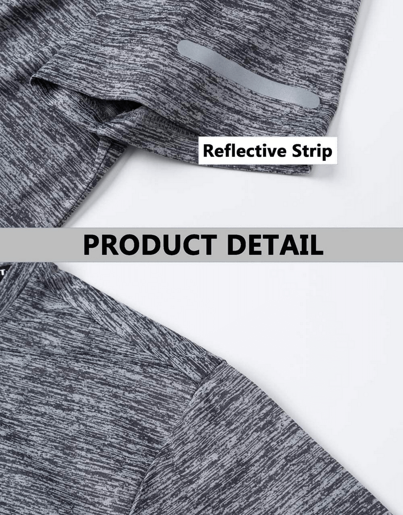 Close-up of Elastic Sports Men's T-Shirt sleeve with reflective stripe, showing detailed polyester fabric texture. Perfect for visibility.