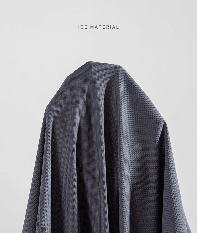 Luxe elastic thin breathable sports fabric with ice material texture showcased.