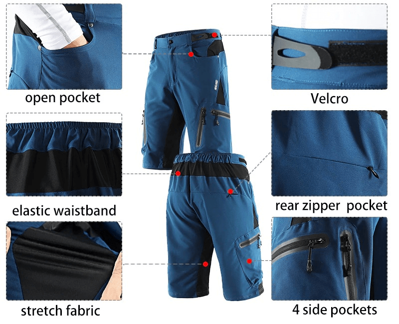 Sport-Radhose mit elastischem Bund und Seitentaschen – SF0593 