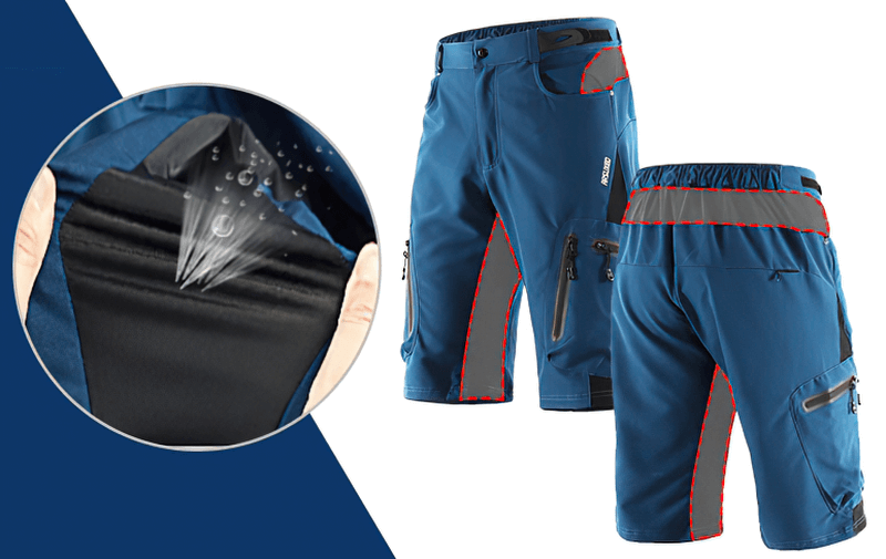 Elastic waistband cycling shorts with side pockets, featuring quick dry and UV protection for enhanced performance.