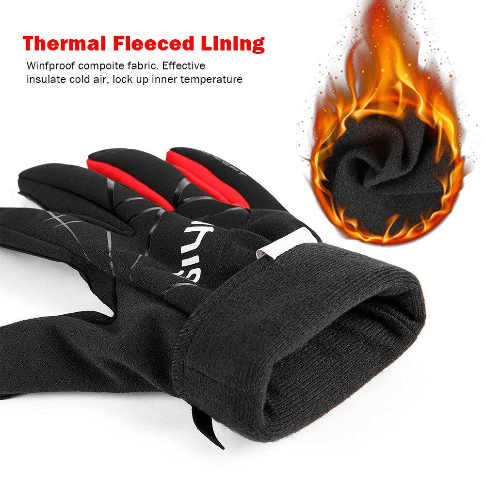 Extended Cycling Windproof Gloves with Thermal Fleeced Lining for Men and Women