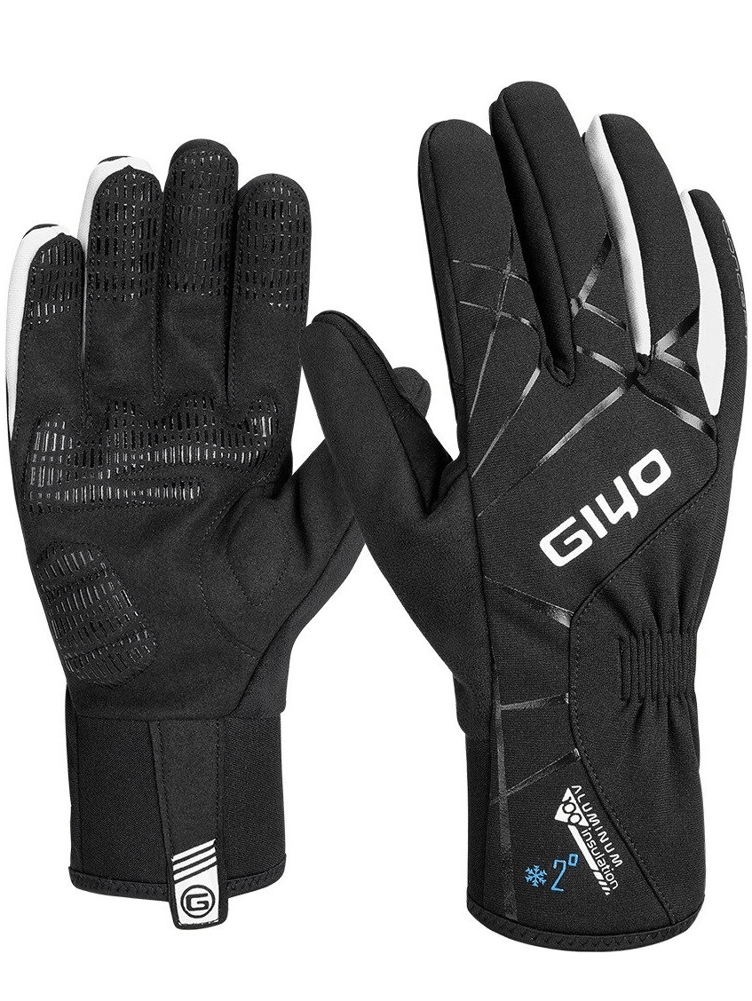 Unisex Extended Cycling Thickened Windproof Gloves - Full Finger, Black, Anti-slip, Breathable, Washable, SF0403