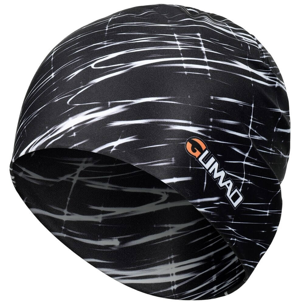 Stylish unisex black and white bicycle beanie cap with breathable quick-dry fabric, perfect for outdoor activities like running and cycling.