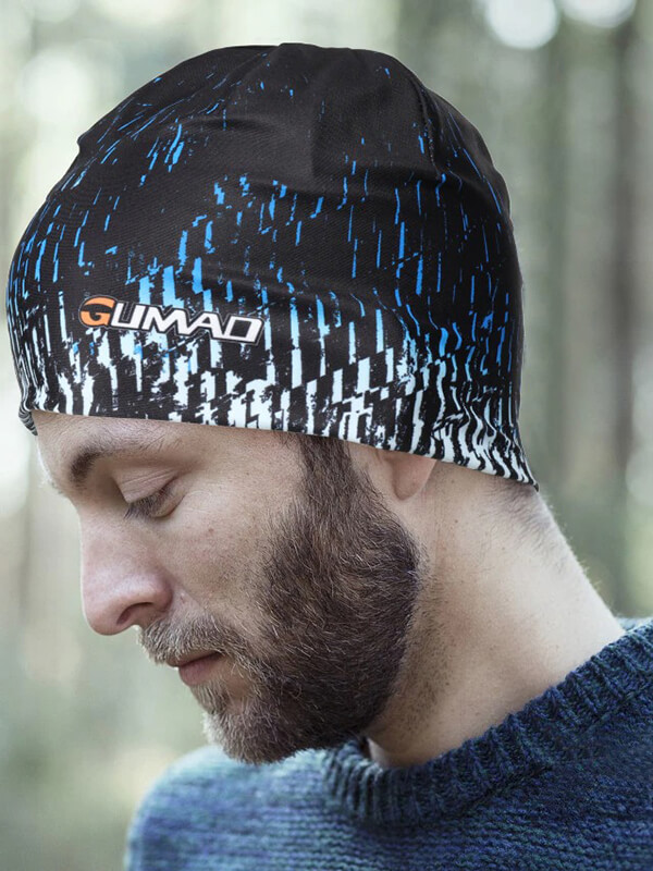 Unisex breathable quick-dry running hat in stylish black and blue, perfect for outdoor sports and casual wear.