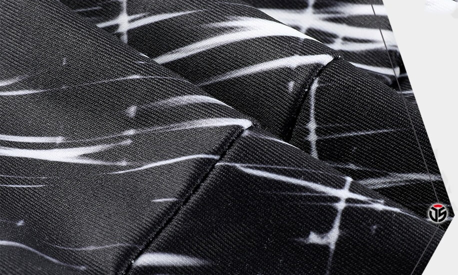 Close-up of black and white Fashion Bicycle Beanie Cap, showing breathable quick-dry fabric, ideal for outdoor activities.