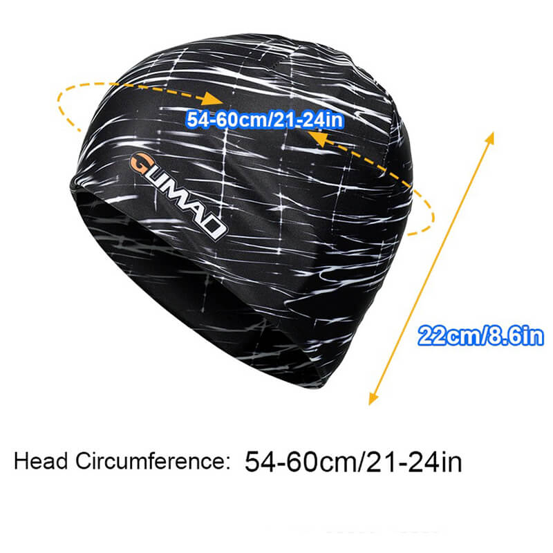 Black breathable quick-dry bicycle beanie cap with size measurements for running and outdoor activities