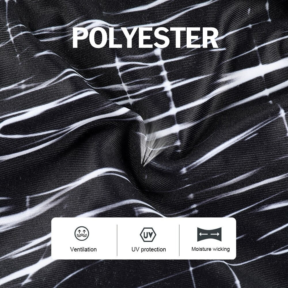 Close-up of breathable polyester fabric with ventilation, UV protection, and moisture-wicking features for activewear hats.