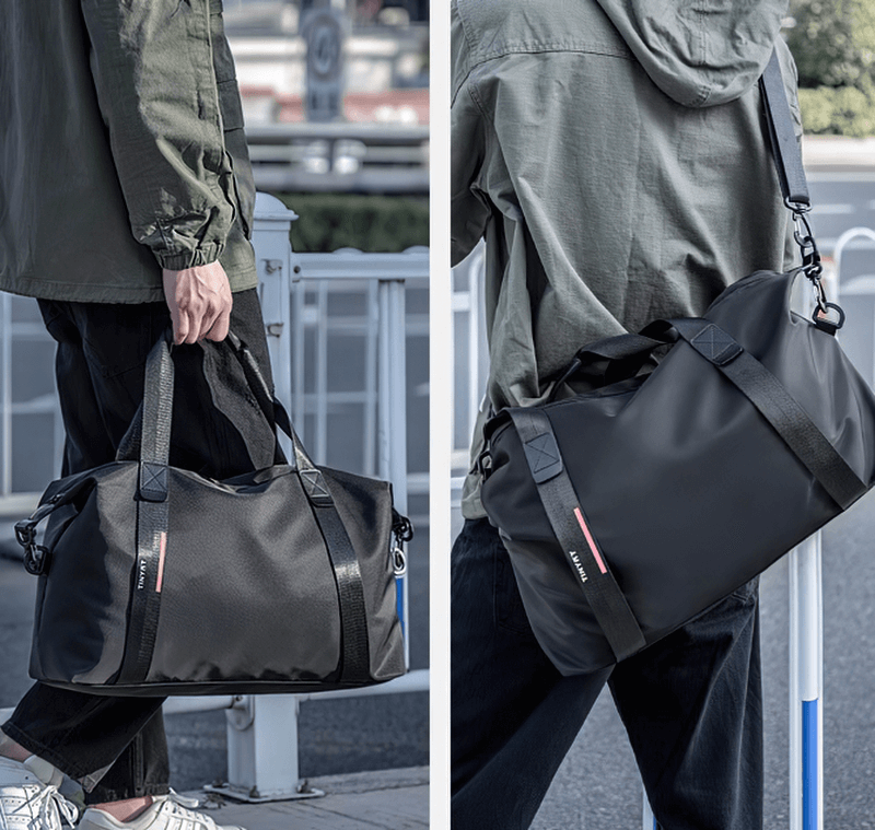 Unisex fashion casual sports shoulder bag for travel, waterproof and lightweight, SF0903 model, shown in urban setting.