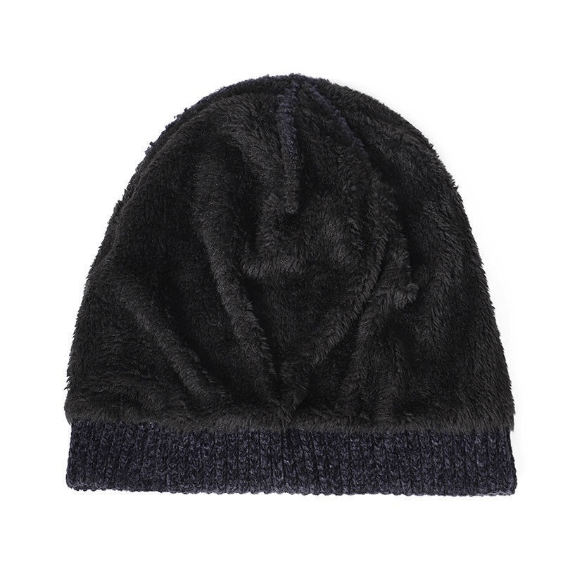 Fashion Classic Knitting Thickening Wind Protection Hat SF0216 in black, unisex winter beanie for casual and sports styles.