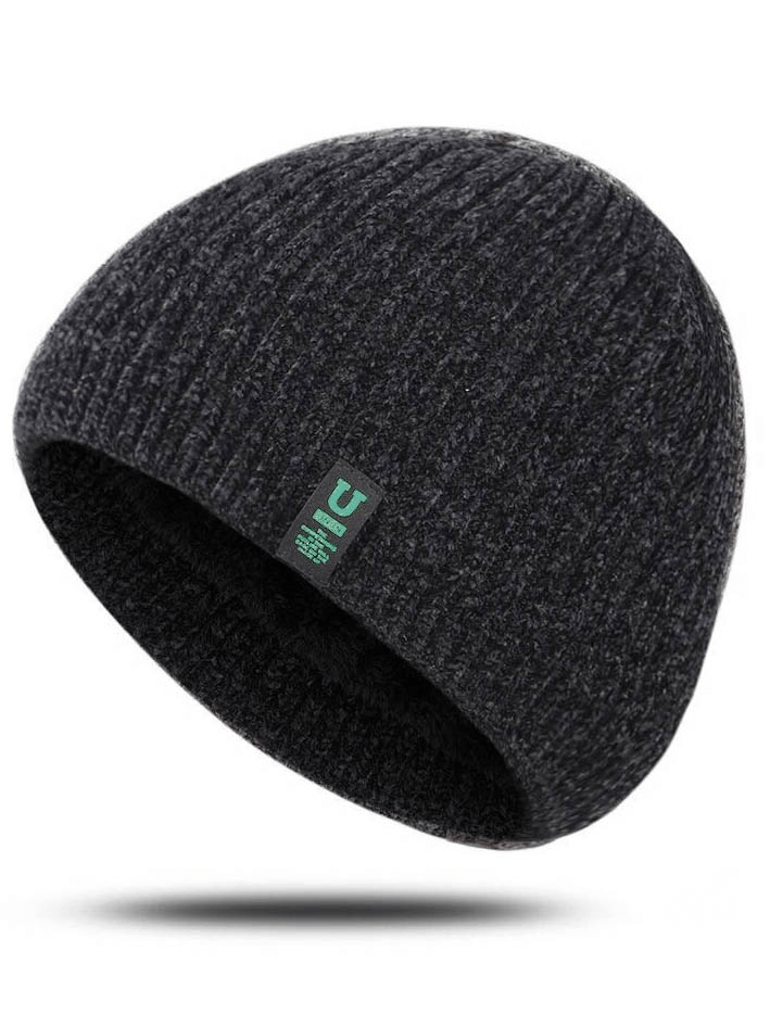 Fashion Classic Knitting Wind Protection Hat SF0216 in dark gray, ideal for winter warmth and casual unisex style.