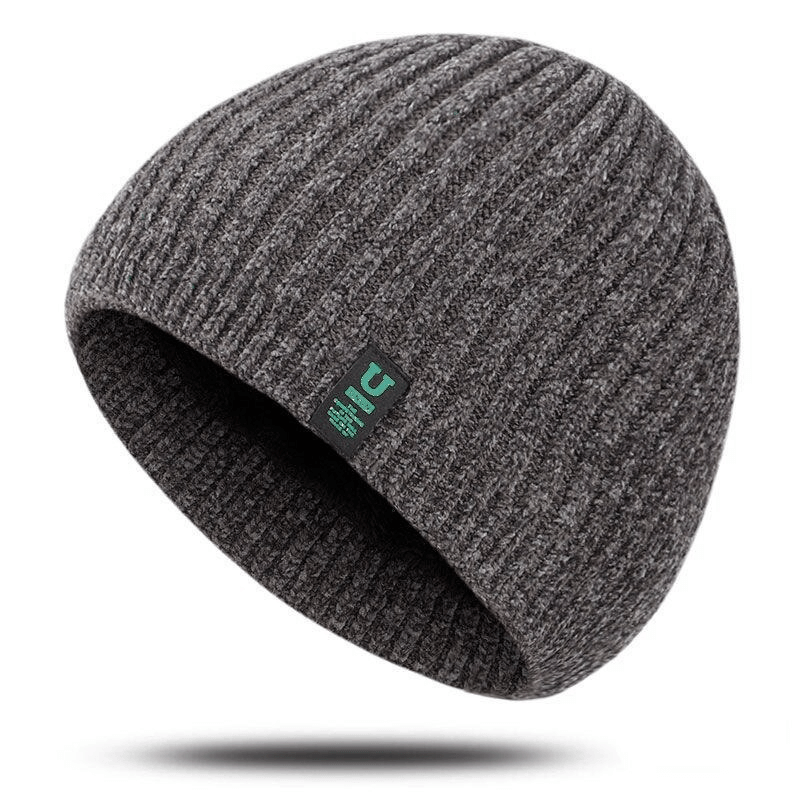 Gray knitting thickening wind protection hat, SF0216, unisex design for casual and sports styles, offering warmth and windproof comfort.