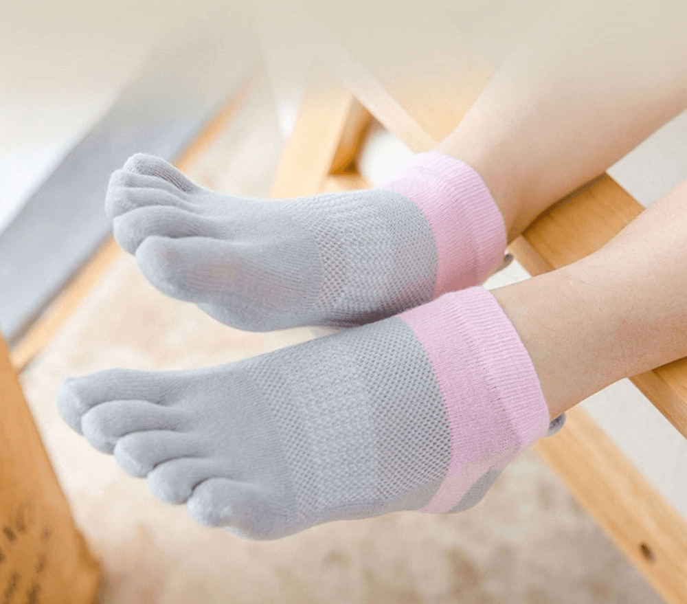 Modische bunte Fünf-Finger-Kurzsocken aus Baumwolle für Damen – SF0760