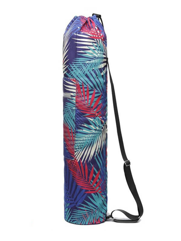 Fashion floral yoga mat bag with adjustable strap, unisex design, durable microfiber, perfect for fitness enthusiasts, SF0518.
