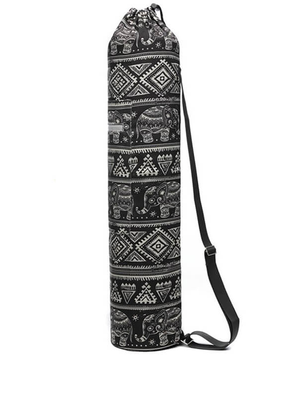 Fashion floral printed yoga mat bag with adjustable strap, durable microfiber, under 20L, perfect for workouts and daily commute.