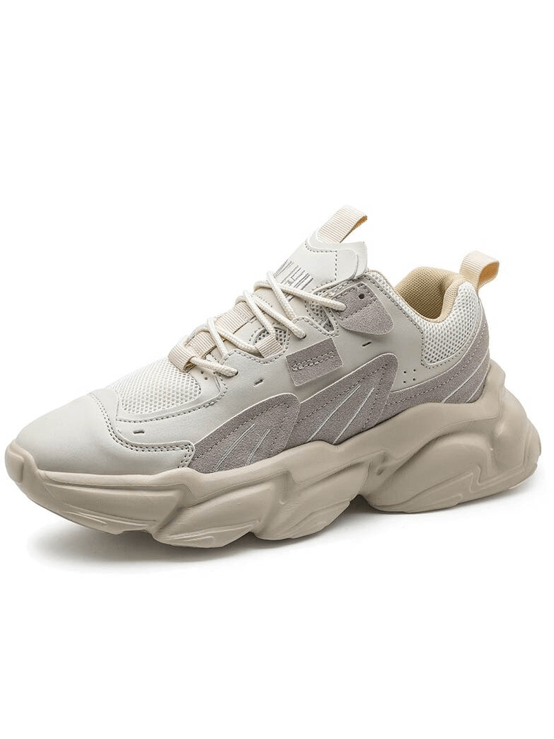 Fashion Lace-Up Platform Male Sneakers SF0651 with breathable mesh and EVA outsole for comfort.