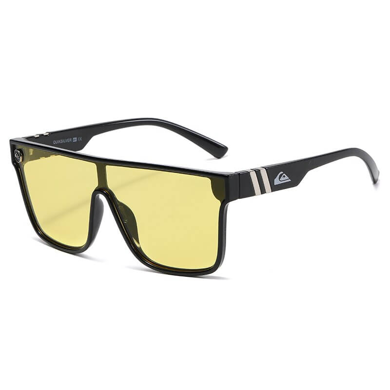 Unisex fashion large frame sunglasses SF0741 with UV400 protection, yellow lenses 67mm wide. Stylish eyewear for men and women.
