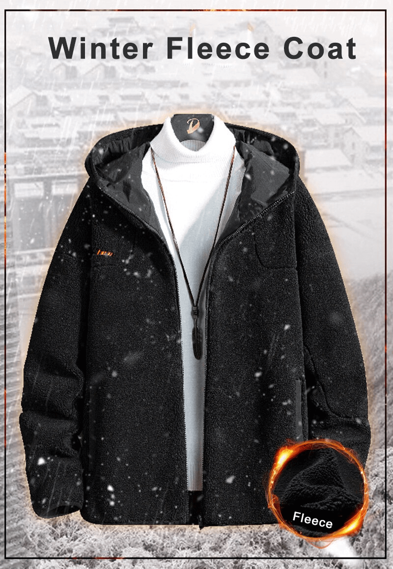 Veste polaire à capuche avec broderie de lettres de mode / Vêtements surdimensionnés - SPF0867 