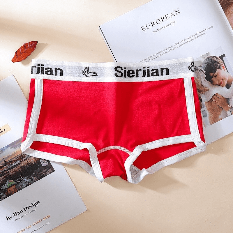 Slip de sport en coton imprimé lettre de mode/lingerie féminine-SPF0641 