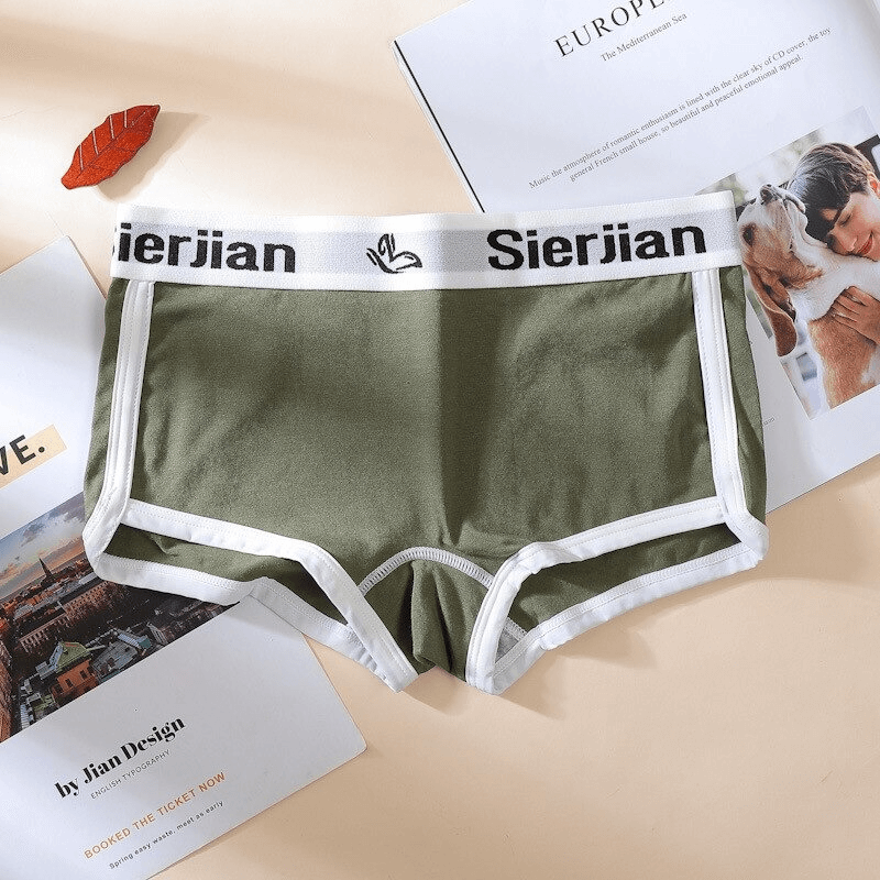 Slip de sport en coton imprimé lettre de mode/lingerie féminine-SPF0641 
