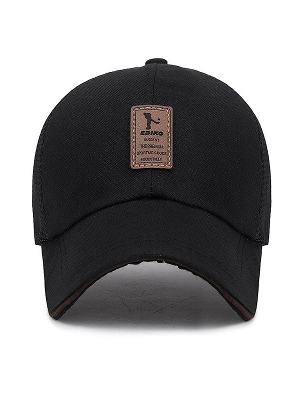 Stylish black canvas sun hat for men, adjustable casual visor with mesh for breathability, perfect for outdoor activities. SF0773