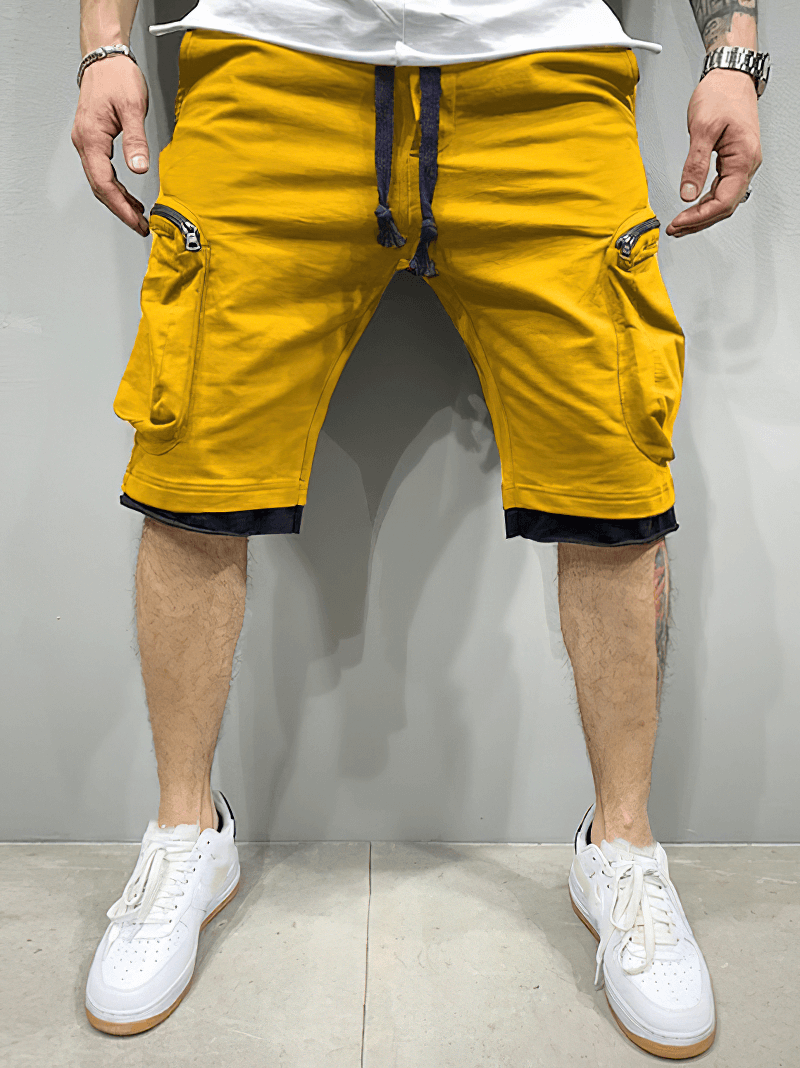 Short de course en coton pour hommes avec poches zippées - SPF1237 