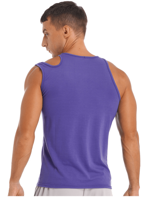 Débardeur de couleur unie pour hommes, haut de sport à la mode pour la musculation - SPF1011 