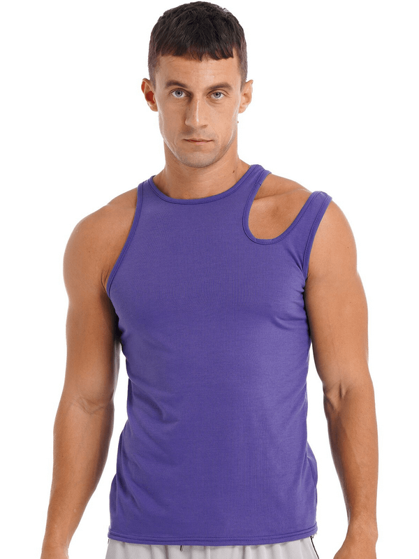 Débardeur de couleur unie pour hommes, haut de sport à la mode pour la musculation - SPF1011 