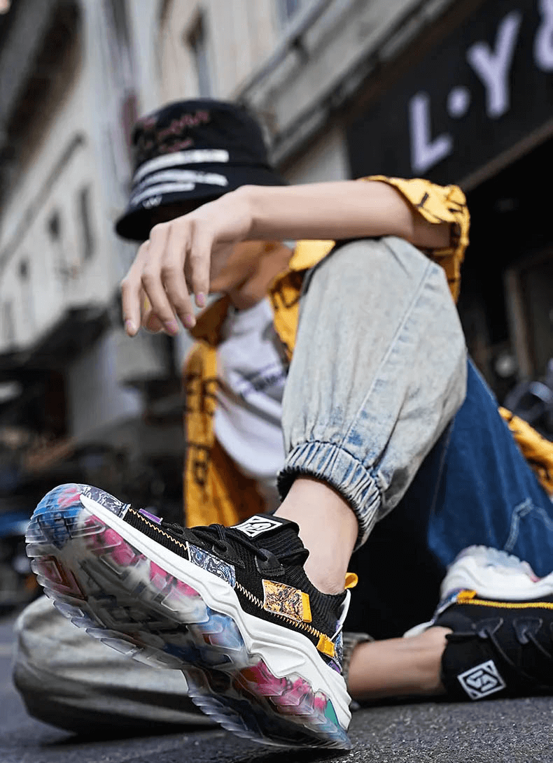Modische, atmungsaktive Herren-Sneaker aus Mesh mit dicker Sohle – SF1106