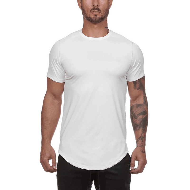 Men's white fashion O-neck short sleeve jersey t-shirt, stylish and classic design in breathable cotton, model SF0649.