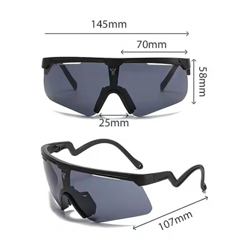 Black unisex fashion outdoor sunglasses with polycarbonate frame, 100% UV400 protection, and anti-reflective lenses, model SF0961.