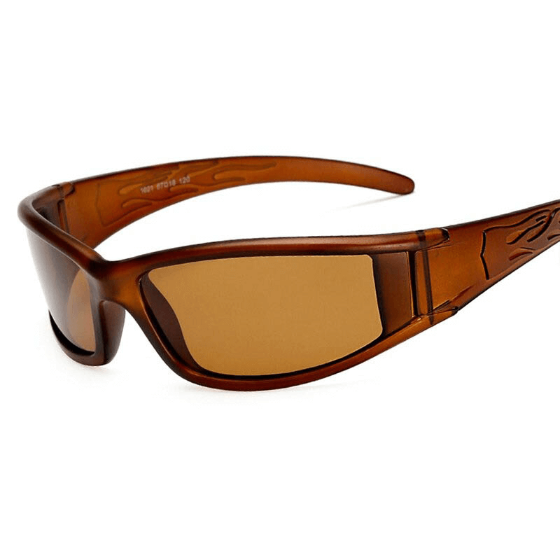 Fashion Polarized Sunglasses SF0278 with anti-glare UV400 protection in sleek brown rectangle frame, unisex.