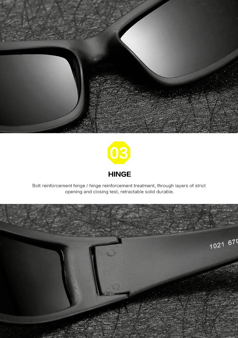 Close-up of Fashion Polarized Sunglasses with durable hinge design and anti-glare lenses for men and women. Model SF0278.