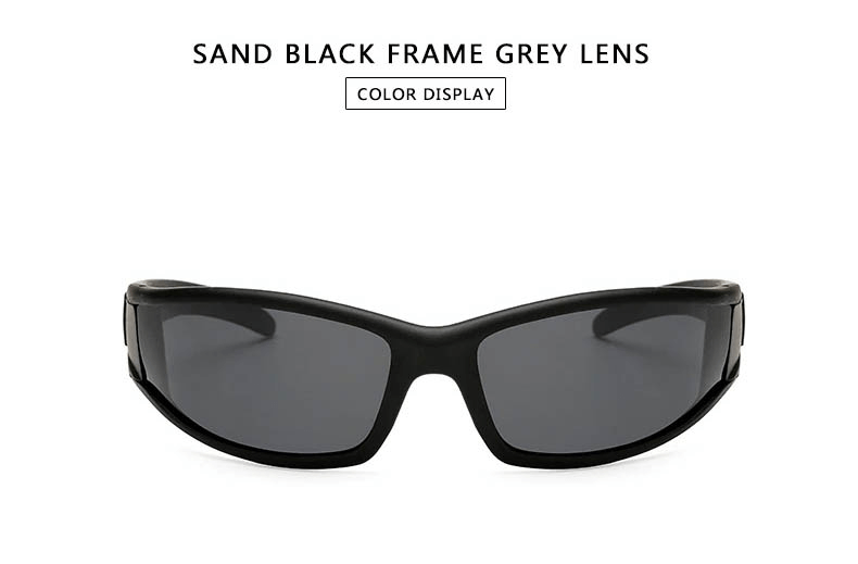 Sand black frame sunglasses with grey lenses, ideal for men and women seeking style and UV400 protection. Perfect outdoor accessory.