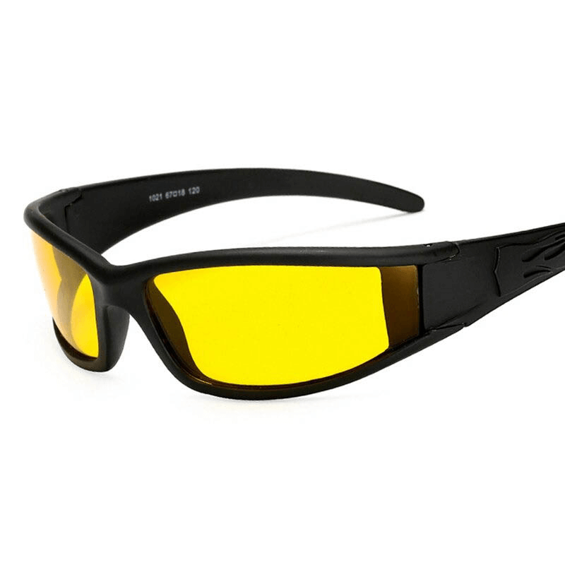 Fashion polarized sunglasses with yellow lenses, anti-glare rectangle frame, unisex style SF0278.