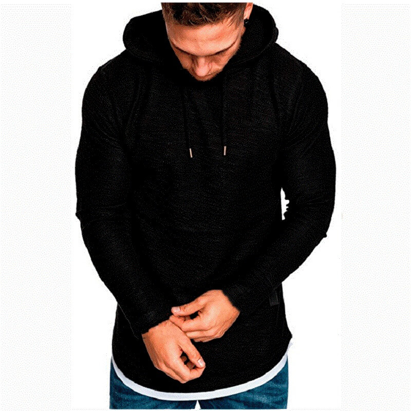 Fashion Solid Color Long Sleeves Hoodie for Men - SF0636