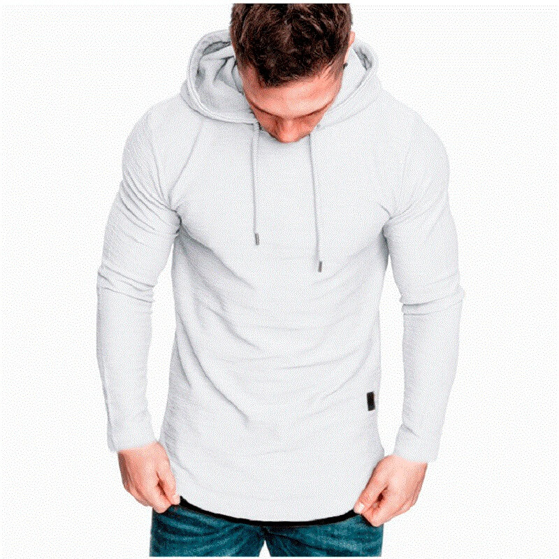 Fashion Solid Color Long Sleeves Hoodie for Men - SF0636
