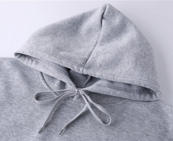 Gray solid color men's hoodie with drawstring and hood, SF0373. Casual and soft, great for any weather. Comfortable and stylish fashion.