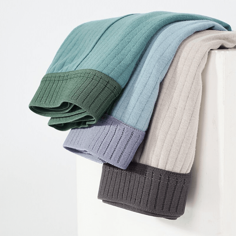 Fashion stripe solid color cotton boxers for men in multiple colors, showcasing breathability and comfort, SF1091