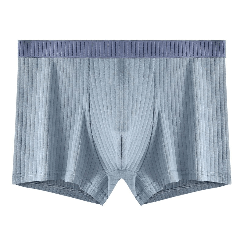 Fashion stripe solid color cotton boxers for men - SF1091, showcasing breathable, comfortable fit in quality cotton with elegant stripe design.