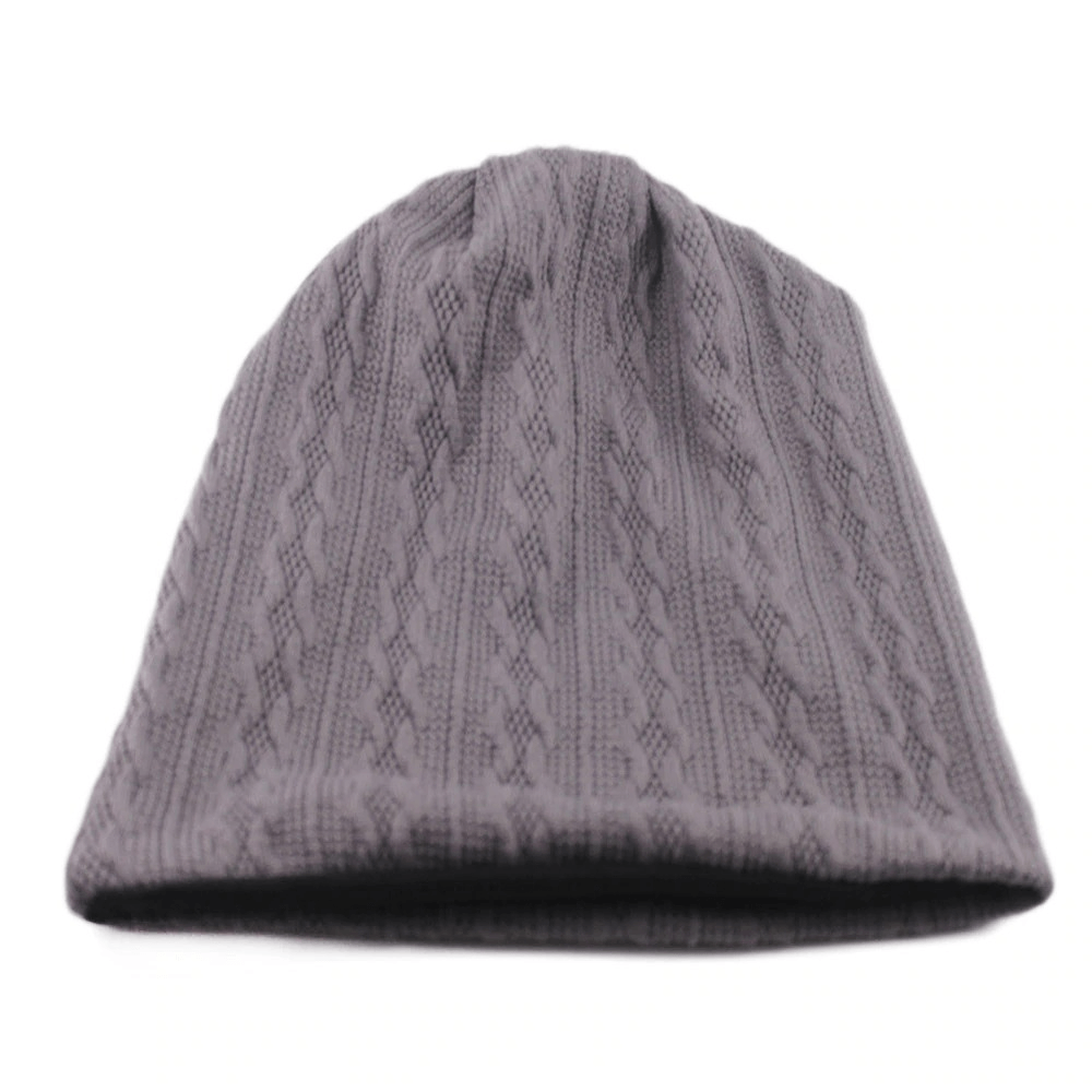 Fashion warm beanie for men and women, casual soft knit hat, grey striped design, cozy comfort, stylish warmth, SF0164.