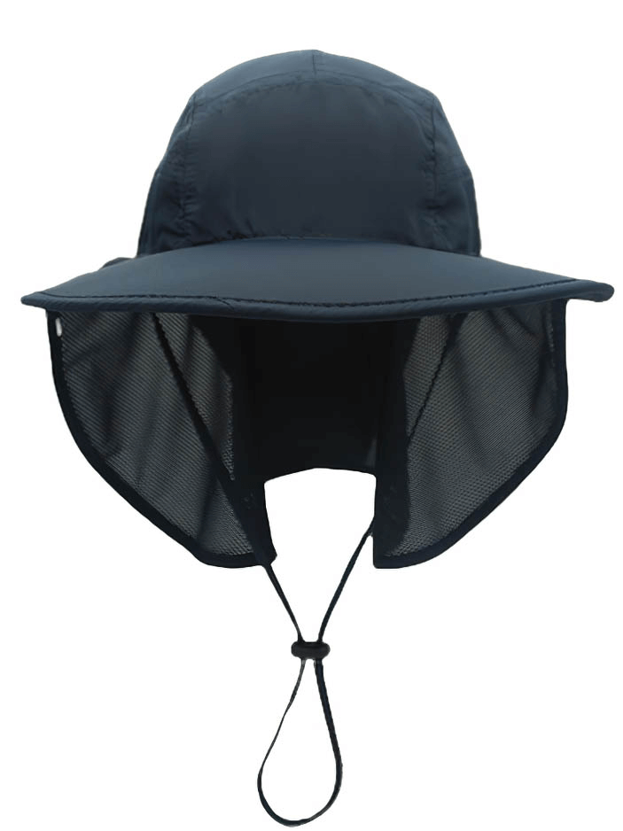 Multi-Functional Wide-Brimmed Sun Hat with Neck Protection for UV Safety, Unisex Design, UPF 50+, Breathable Polyester - SF0388