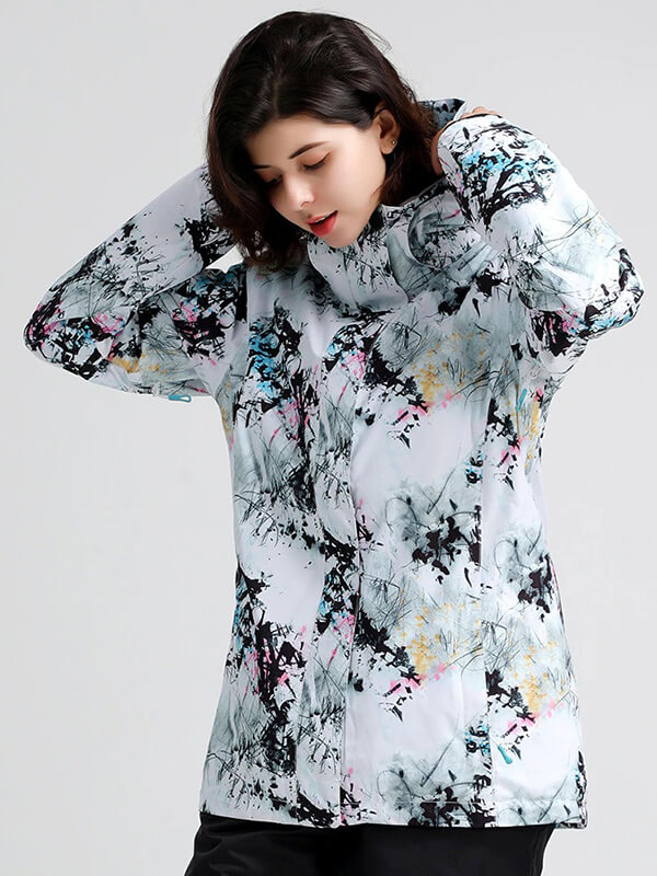 Fashion women's snowboarding jacket SF0717 - stylish, waterproof, windproof, hooded, perfect for skiing and outdoor adventures.