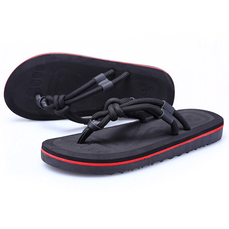 Fashionable lightweight men's beach flip flops, EVA material in solid pattern with low heel and rubber outsole, perfect for summer.