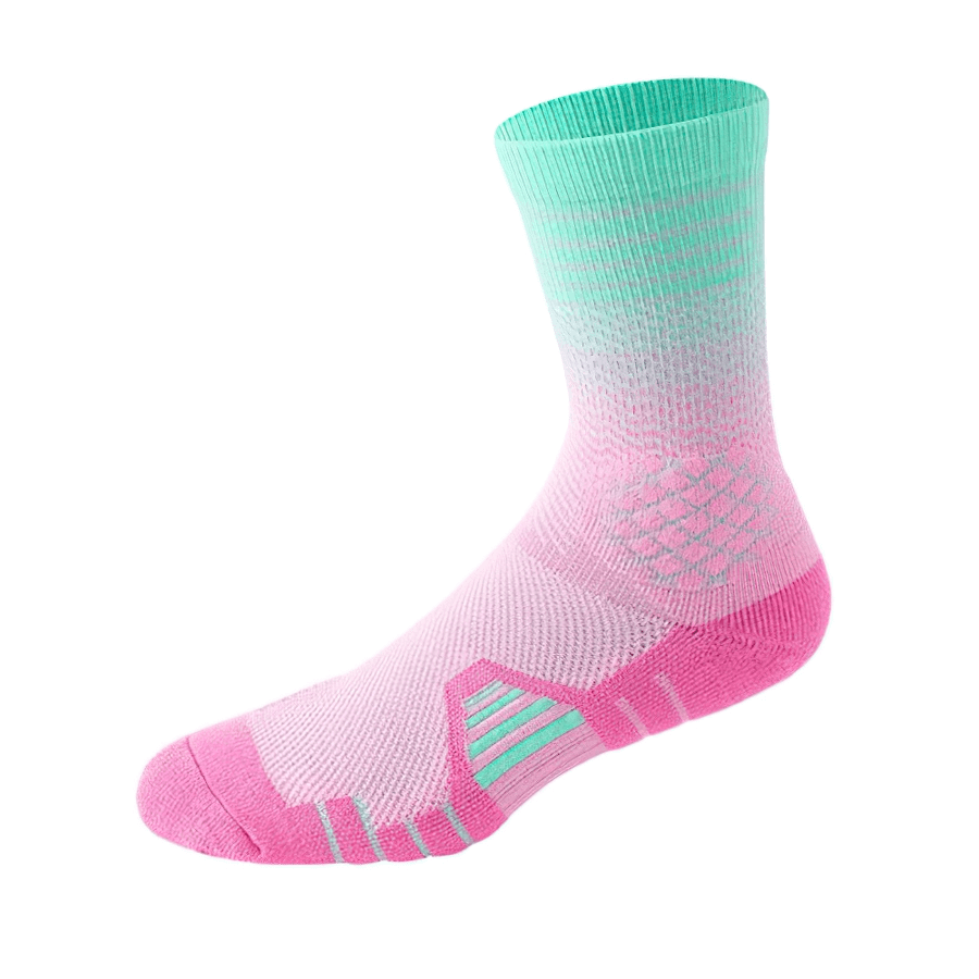 Colorful basketball knee-high sock with breathable, fast-drying fabric.